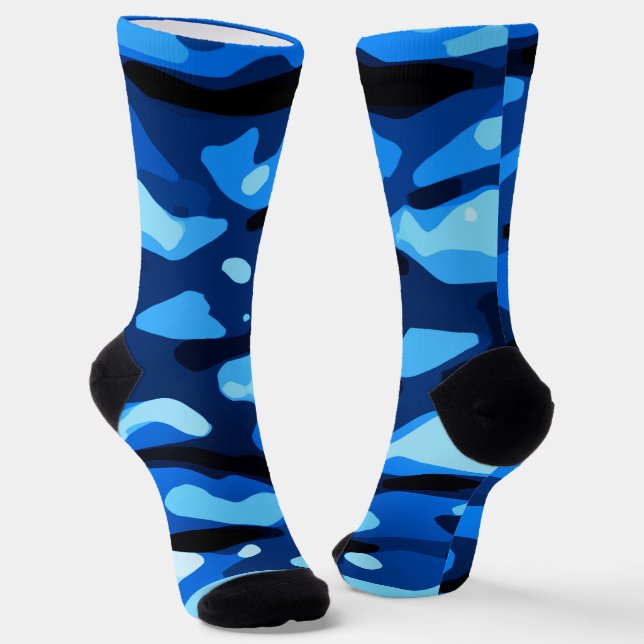 Chaussette Camo bleu Abstrait Motif (Angulaire)