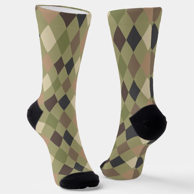 Chaussette Camo militaire vert Brown motif (Angulaire)