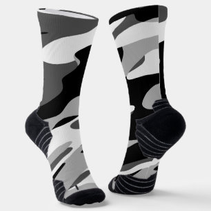 Chaussette camo noir et gris abstrait