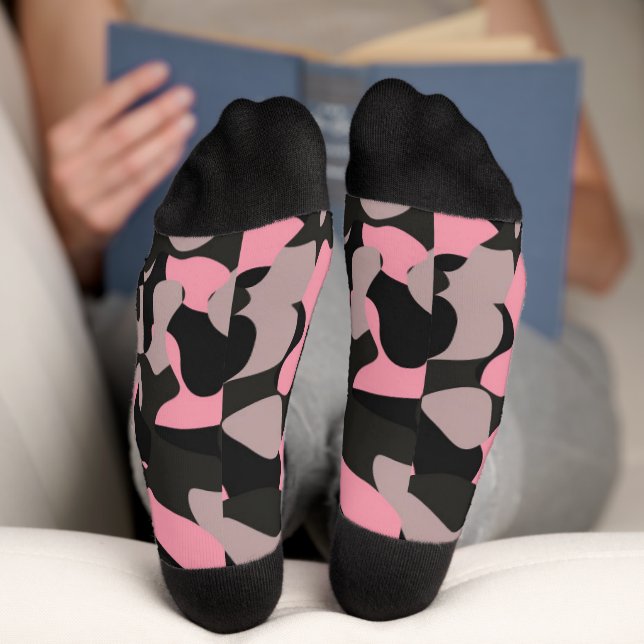 Chaussette Camo rose et noir (Fond)