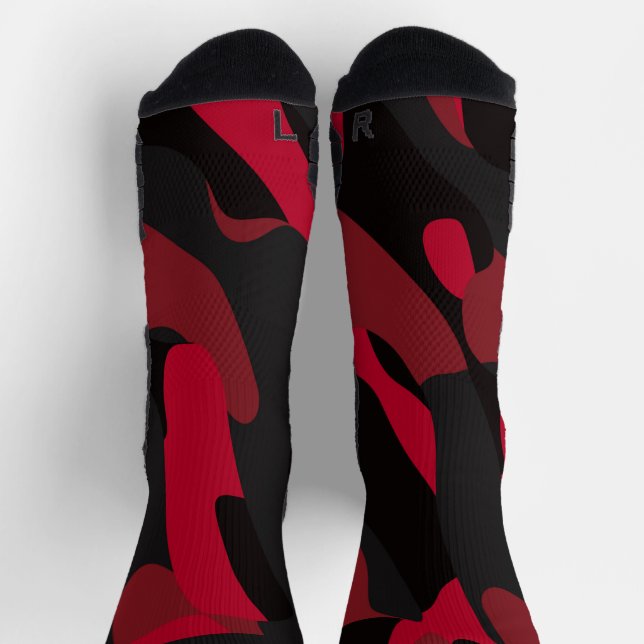 Chaussette camo rouge et noir (Haut)