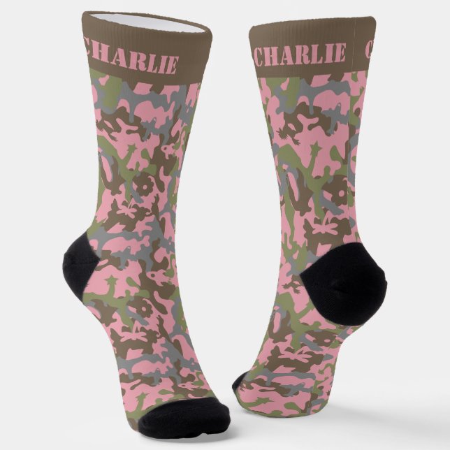 Chaussette Camo sympa - Bois Rose (Angulaire)