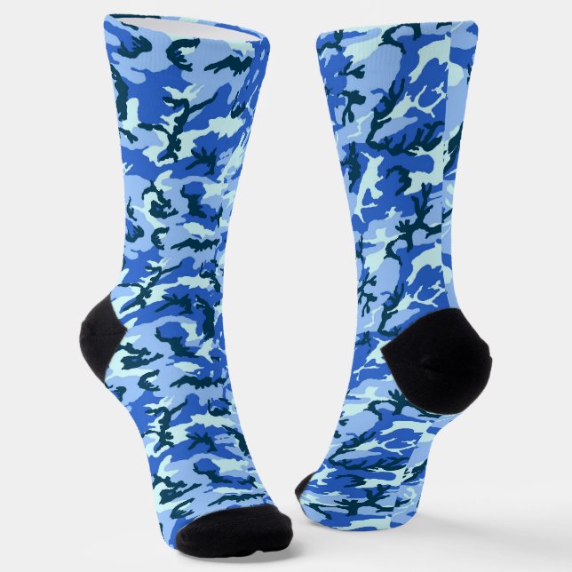 Chaussette Camouflage bleu Motif militaire (Angulaire)