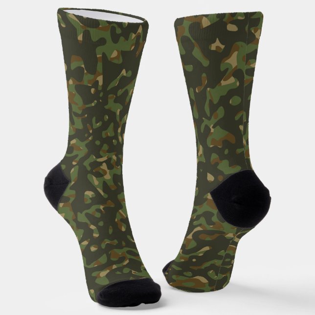 Chaussette Camouflage Combat Chasse Vert Marron Beige Kaki  (Angulaire)