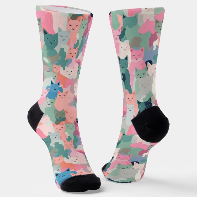 Chaussette Camouflage de chat Pastel Colours (Angulaire)