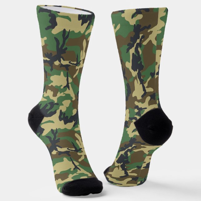 Chaussette Camouflage de la Marine verte Camouflage Motif Cam (Angulaire)