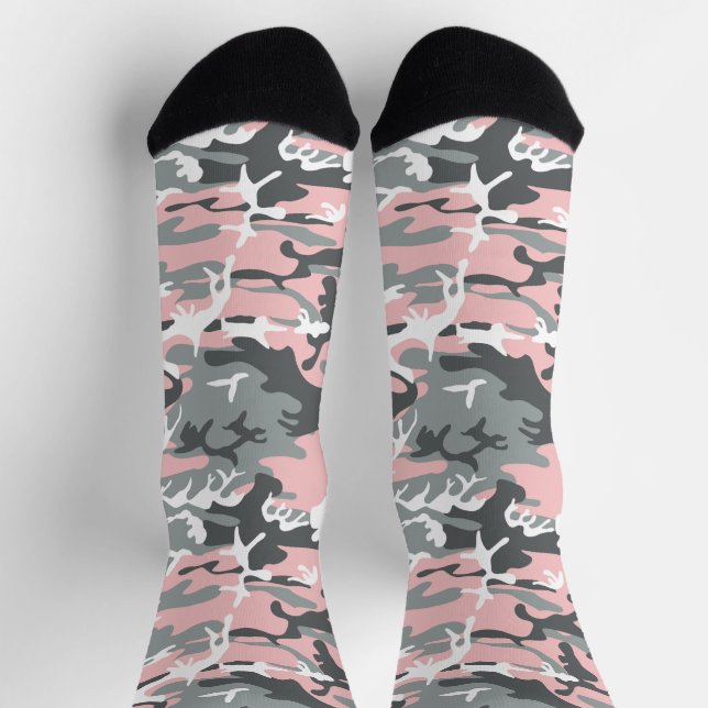 Chaussette Camouflage rose et gris, Militaire, Armée (Haut)