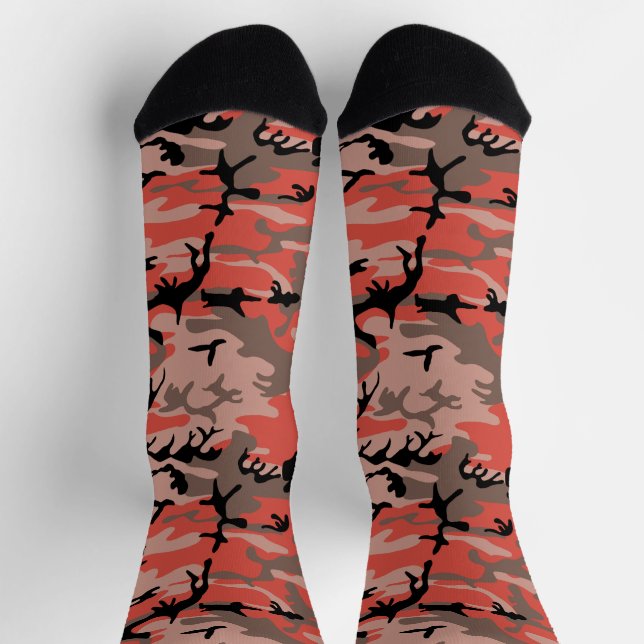 Chaussette Camouflage rouge et Brown, Armée (Haut)
