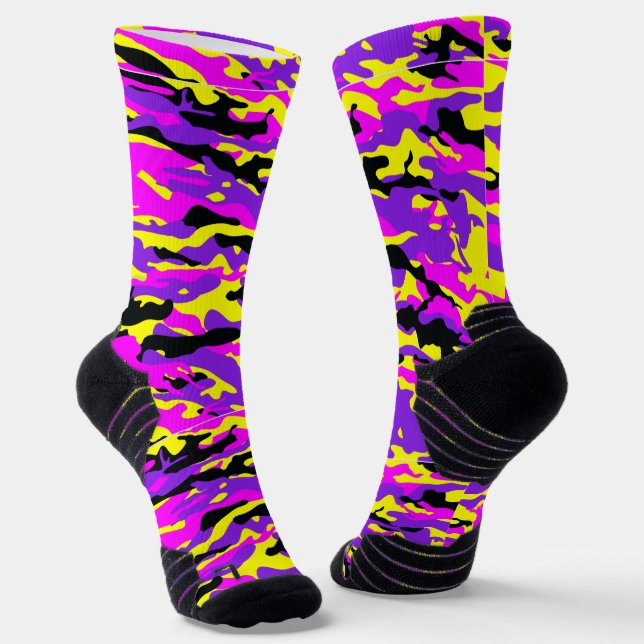 Chaussette Camouflage sauvage violet (Angulaire)