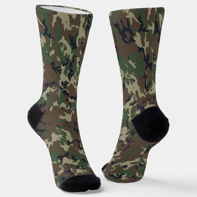 Chaussette Camouflage Woodland Motif militaire (Angulaire)