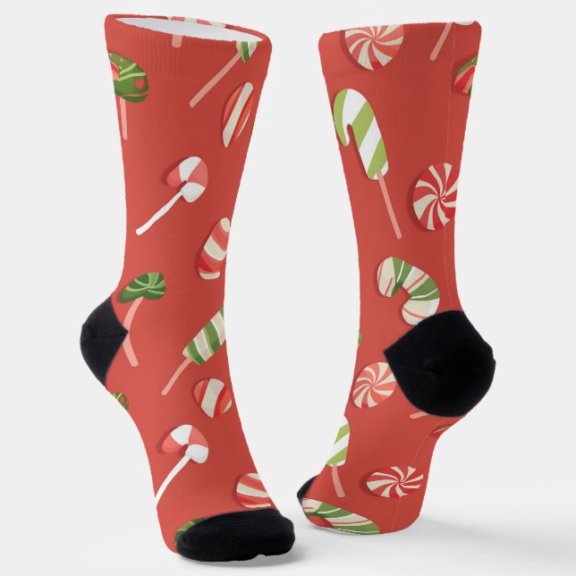 Chaussette Candy de Noël rouge (Angulaire)