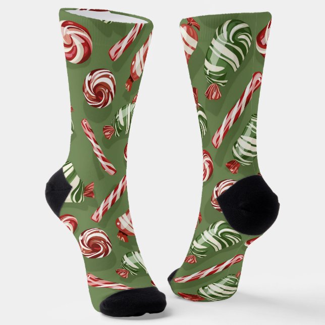 Chaussette Candy de Noël vert (Angulaire)