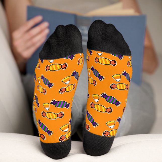 Chaussette Candy d'Halloween moderne et drôle (Fond)