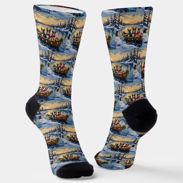 Chaussette Cane Corso Noël Bateau Fêtes (Angulaire)