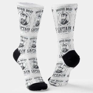 Chaussette Capitaine de bateau à moteur drôle de bateau ponto