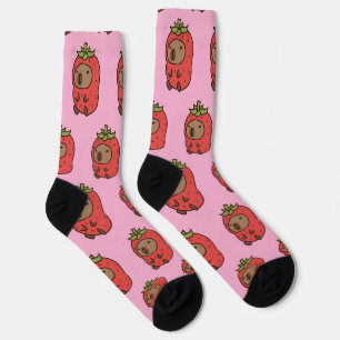 Chaussette Capybara en tenue de fraise Chaussettes Animal m