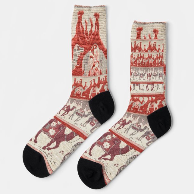 Chaussette Caravane de chameaux du désert Art (Gauche)