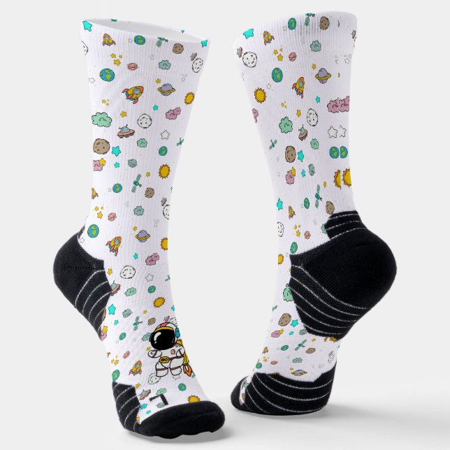Chaussette Caricature spatiale astronaute (Angulaire)