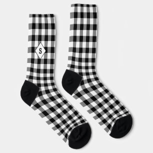 Chaussette Caron noir et blanc Monogramme initial