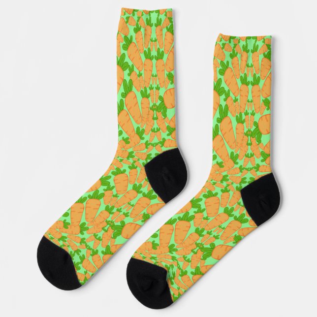 Chaussette Carottes Oranges Et Vertes (Gauche)