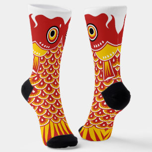 Chaussette Carp streamer rouge japonais Koinobori