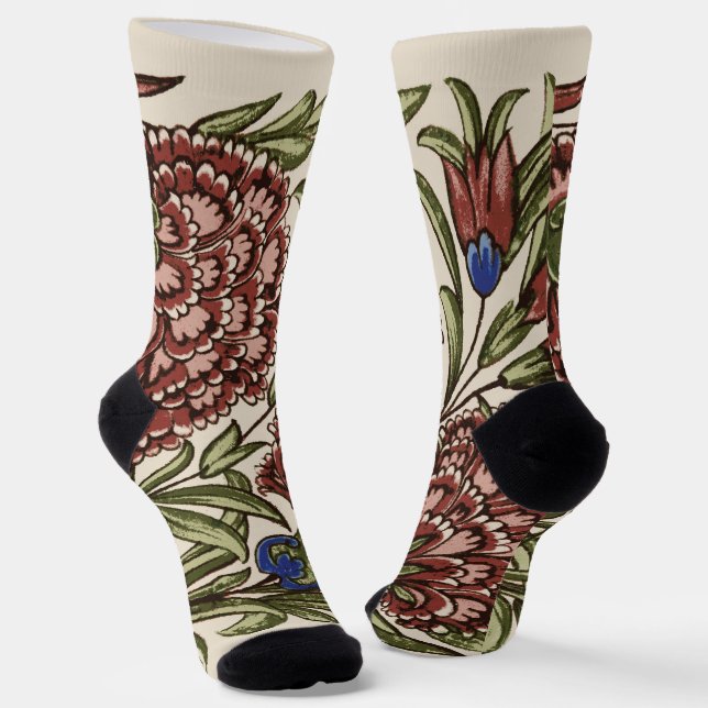 Chaussette Carreau de fleur d'œillet Art antique rustique De  (Angulaire)