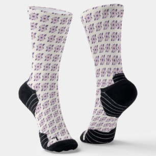 Chaussette Carreau décoratif coloré pastel violet