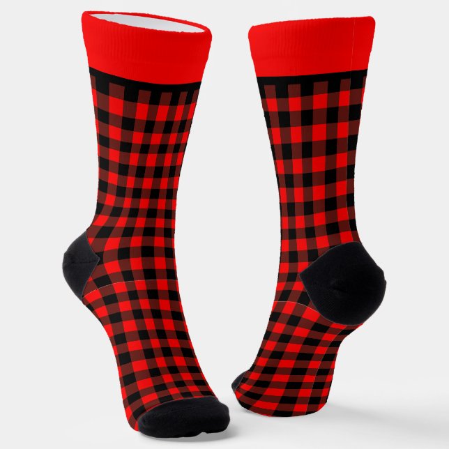 Chaussette Carreaux Buffalo rouges  (Angulaire)