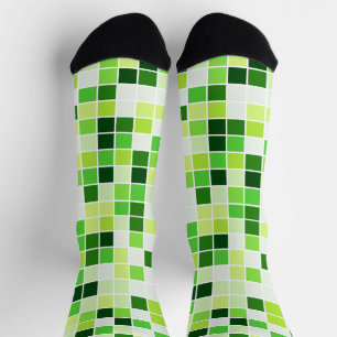 Chaussette Carreaux de Piscine, Carreaux de Mosaïque Verts, M