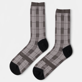 Chaussette Carreaux gris et gris, Texte sur pied