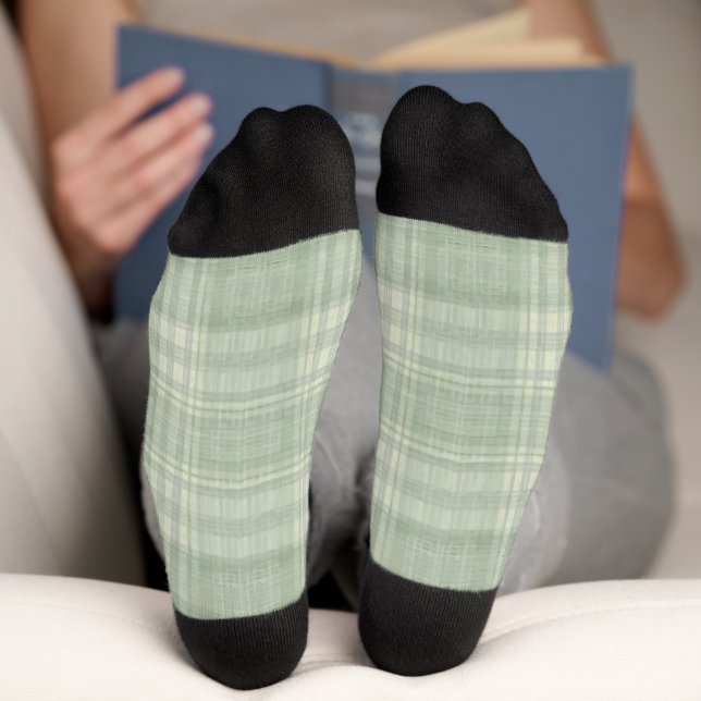 Chaussette Carreaux vert sauge clair (Fond)