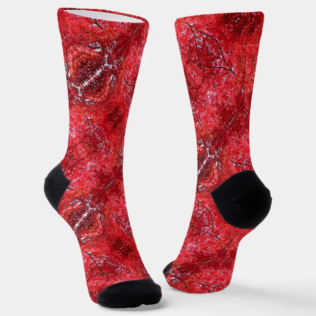 Chaussette Carrelage de l'érable rouge brillant (Angulaire)
