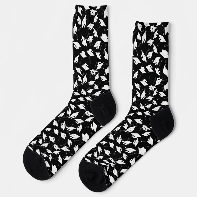 Chaussette Cartes de graduation Jetées Célébration Blanc sur  (Gauche)