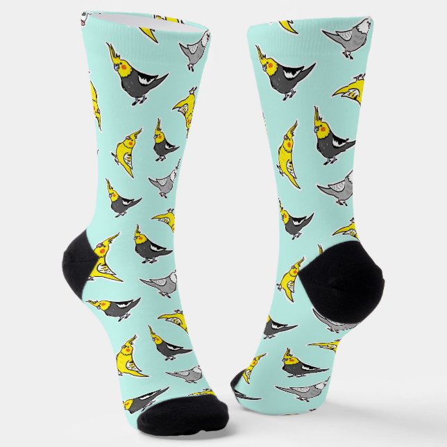 Chaussette Cartoon Cockatiel Motif (Angulaire)