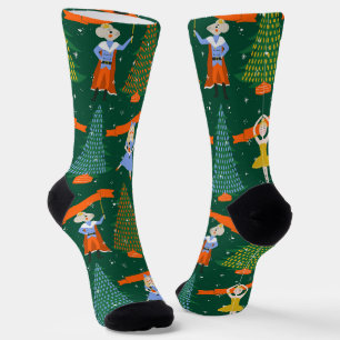 Chaussette Casse-Noisette de ballet de Noël fantaisiste vert