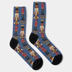 Chaussette Casse-noisette Soldat jouet Tambour Bleu Noël