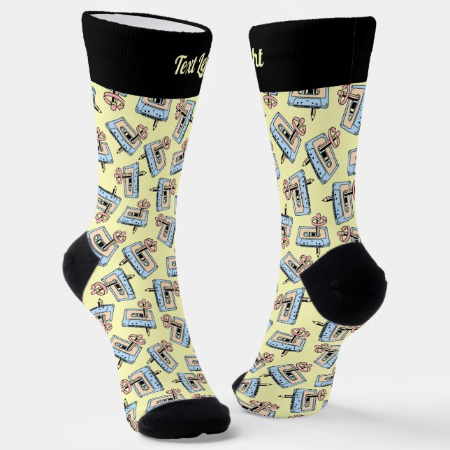 Chaussette Cassette audio avec Motif au crayon (Angulaire)