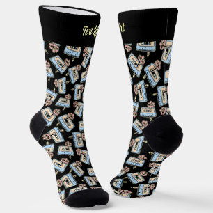 Chaussette Cassette audio avec Motif au crayon