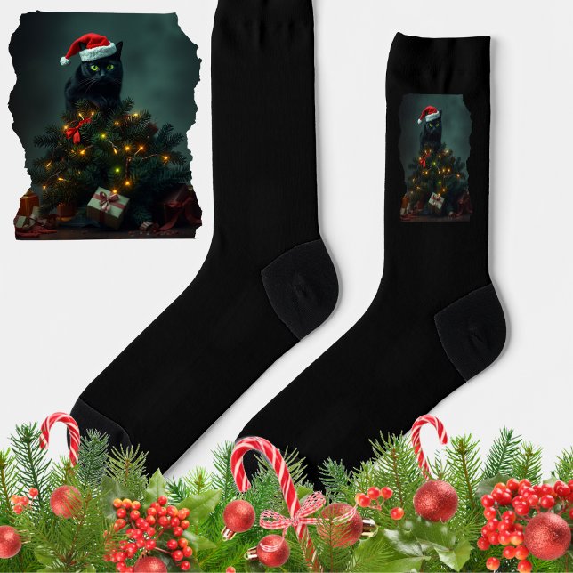 Chaussette Cat-astrophe Noël Vacances Chaos Drôle Chat  (Créateur téléchargé)