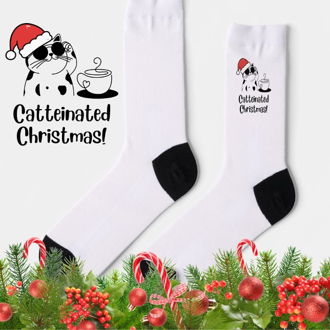 Chaussette Catteinated Café de Noël et Vacances pour Amoureux (Créateur téléchargé)