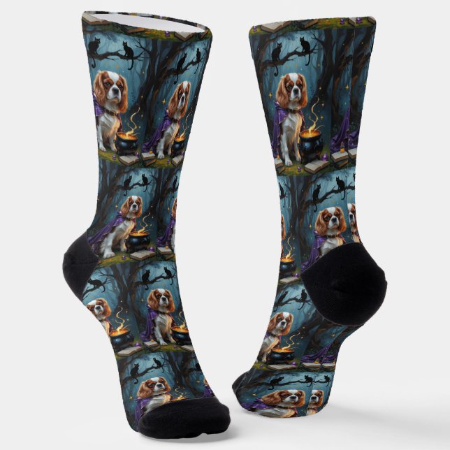 Chaussette Cavalier King Charles Spaniel Fantaisie Halloween  (Angulaire)