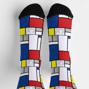 Chaussette Cercles Rétro Mondrian Art Mod Minimaliste De Stij