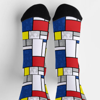 Chaussette Cercles Rétro Mondrian Art Mod Minimaliste De Stij