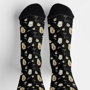 Chaussette Cercueil effrayant et corbeau Halloween 