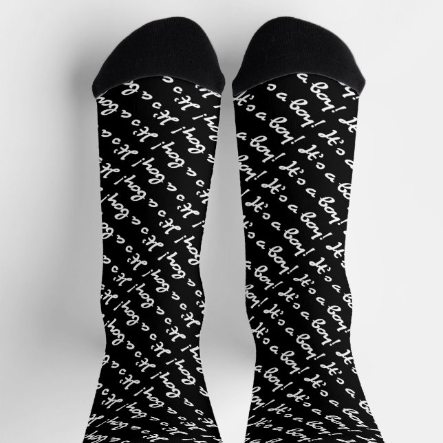 Chaussette C'est un garçon ! Écriture blanche pour la révélat (Haut)