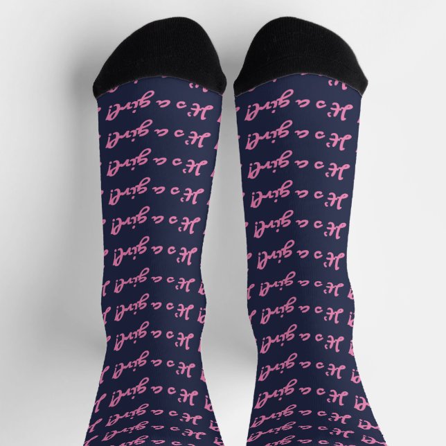 Chaussette C'est une fille ! Écriture rose moyen Révélation d (Haut)