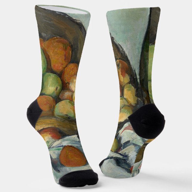 Chaussette Cezanne Panier Pommes Impressionnisme Art (Angulaire)