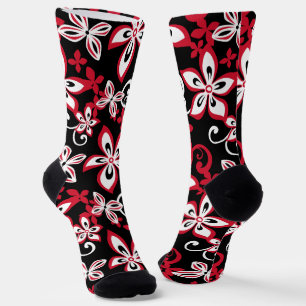 CHAUSSETTE CHALEUR HAWAI (NOIR/ROUGE) BAS