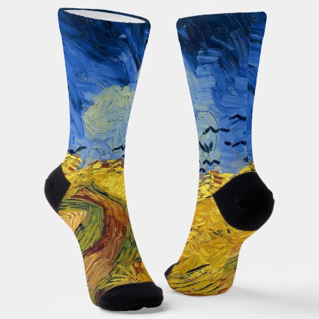 Chaussette Champ de blé de Van Gogh peinture impressionniste (Angulaire)