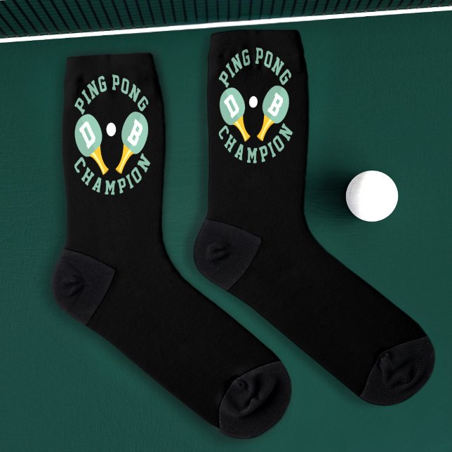 Chaussette Champion de Ping Pong Monogramme Tennis de Table (Socks for the Ping Pong Champion in your life. Just add their initials)